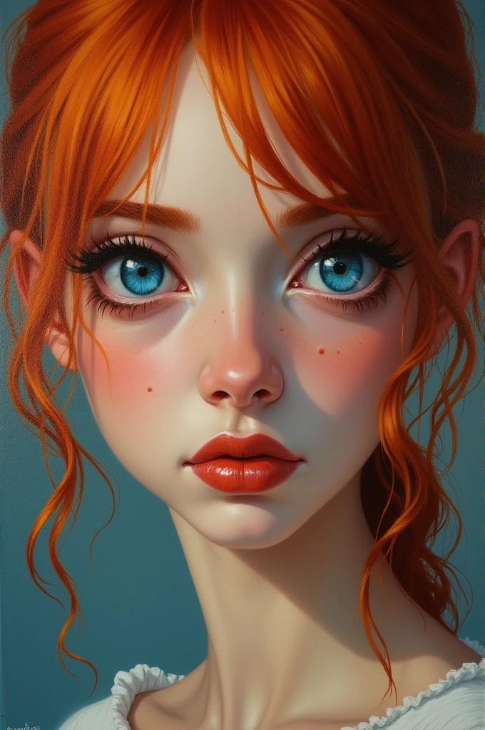 nsfw:1.4, full body, (best quality, highres, masterpiece:1.2), ((determined facial expression)), resting bitch face, ice blue eyes, side-part long bright titan red hair, freckles, healthy skin, detailed pouty lips, detailed eyes, long eyelashes, expressive face, medium breasts, soft lighting, vibrant colors, (((naked with black military cap))), (show breasts)