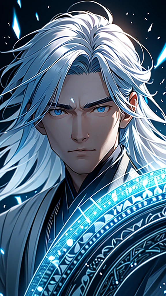 
"Hyperrealistic portrait of Gojo Satoru, ethereal lighting, crystal clear blue eyes with intricate iris patterns, flowing white hair with subtle silver highlights, black jujutsu sorcerer uniform with intricate fabric texture, blindfold partially lifted revealing his mystical eyes, cinematic lighting, extreme detail in skin texture and pores, professional photography, 8k resolution, photorealistic rendering, volumetric lighting, shot on Hasselblad H6D-100c, dramatic atmosphere, subtle blue aura emanating from his figure, sharp focus, studio lighting with rim lights, ultra-detailed facial features, award-winning photography style"

