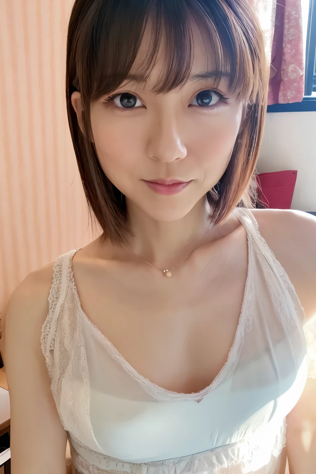 Masterpiece, professional photo quality, super high resolution, Photogravure, 1girl, a Japanese woman, 40 years old, slender body, very thin waist, cute face, detailed face, detailed eyes, various hair, various sexy underwears, various background, portrait photo