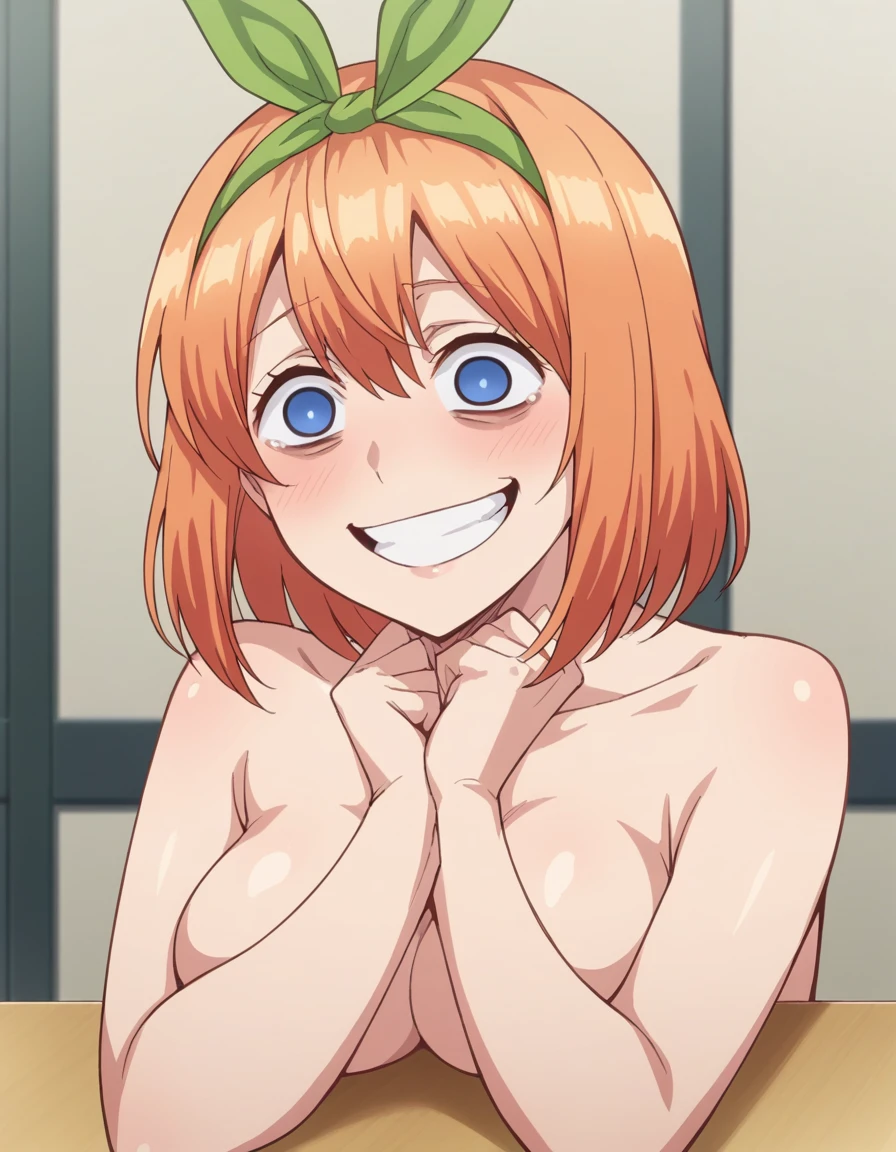 ((table top, highest quality, High resolution, nffsw, perfect pixel, written boundary depth, 4k, )), 1 girl, alone, , beautiful anime girl, beautiful art style, 
close, looking at the viewer, 
perfect body,  

Isshiki Iroha, short hair, big breasts, orange eyes、orange hair blush all over face, smile, open your mouth, (((Completely naked)))

big breasts, nipple, blush, I breathe, Sweat, undressing,
break hetero, (hetero couple),(sex:1.5),NSFW,(Ahegao), ,((1 male、1 female,having sex)) , 