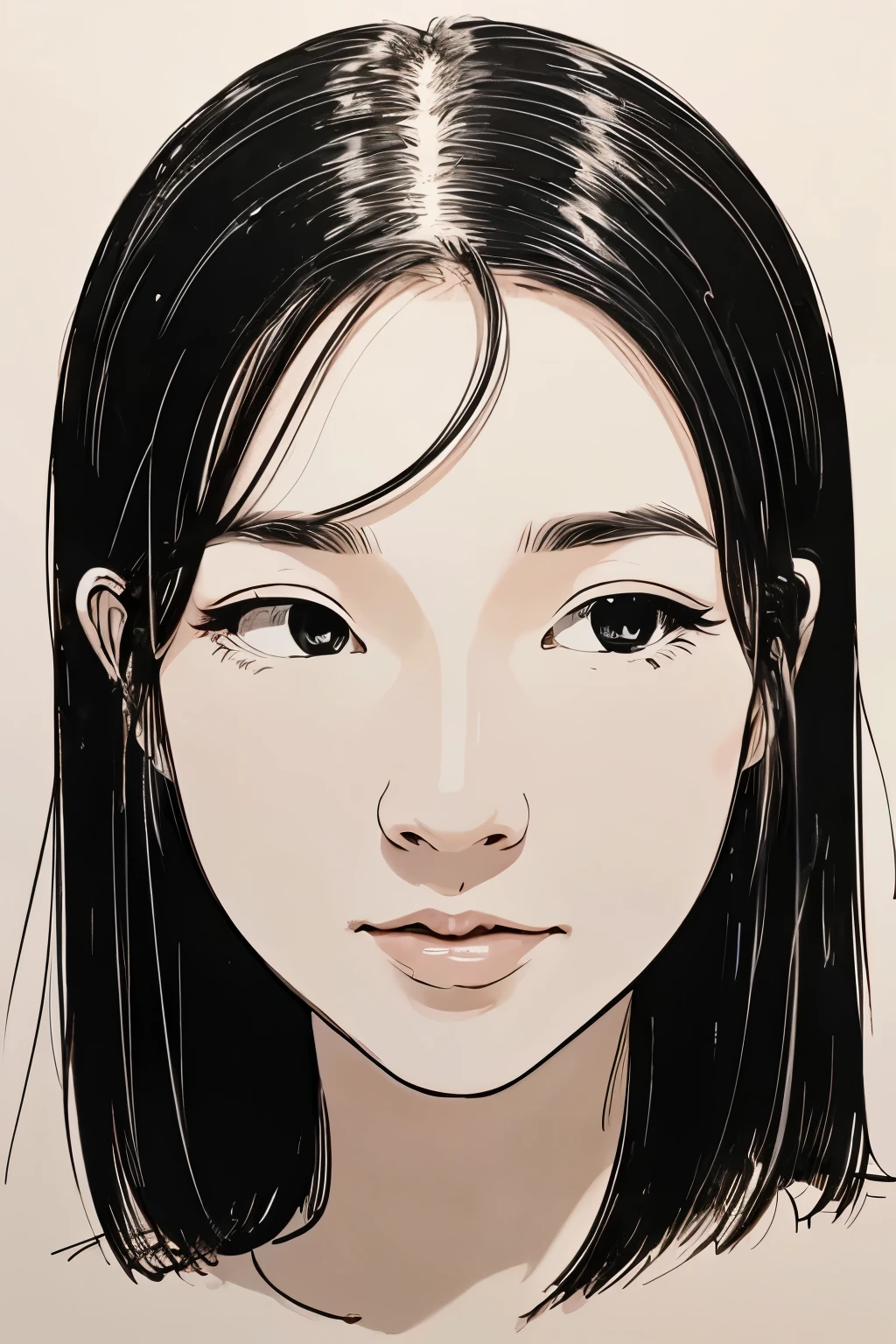 (best quality, high resolution, masterpiece:1.2), Super detailed, actual:1.37, (black ink sketch of Japanese woman), smooth lines, Expressive facial expressions and gestures, simple background, Emphasis on light and shadow and spatial perception, Abundant negative space, young girl.ink portrait,smooth lines,expressive facial features,Subtle emotions,Ink strength comparison,simple background,Emphasis on light and shadow,spacious,Abundant negative space,peaceful atmosphere,peaceful atmosphere,dreamy mood,Subtle yet charming details,pastel colors,Calm and introspective,elegant gesture,Gentle movements,Gentle and innocent,elegant whisper,Quiet and elegant,shining,sublime beauty,Vector illustration,black and white,Natural and organic,nourishing and calming,Sublime simplicity,Ethereal charm.