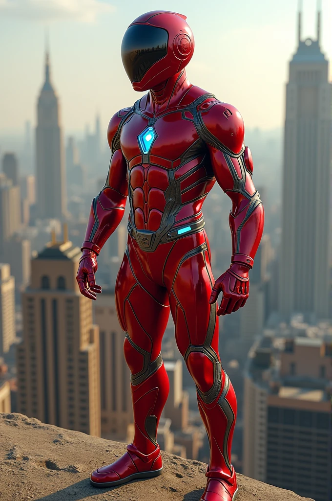 (8k, RAW photo, best quality, masterpiece:1.2), ultra detailed, official art, photo-realistic:1.37, upper body shot, DC Red Lantern, film grain, action pose