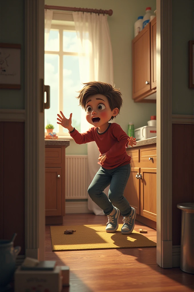 a boy locking  the front door

