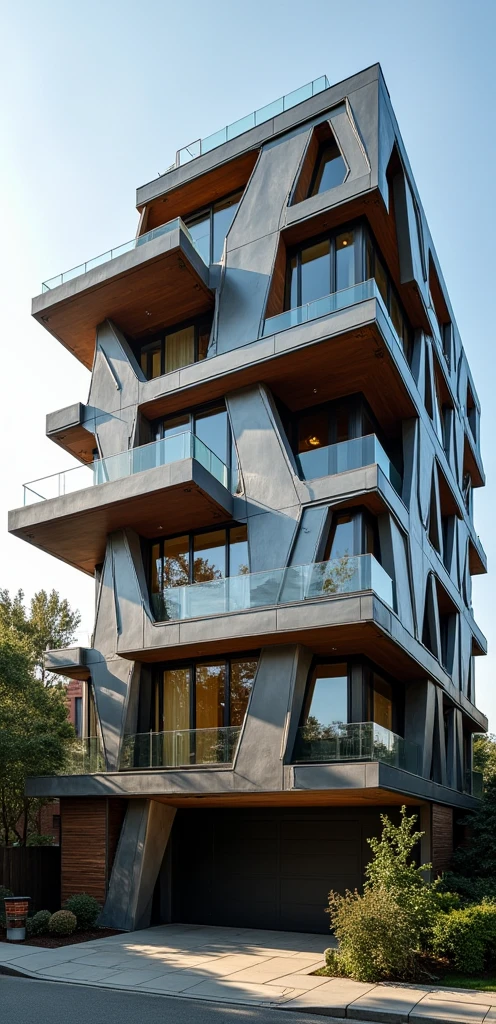 Sunshade architecture outside 5-storey townhouse