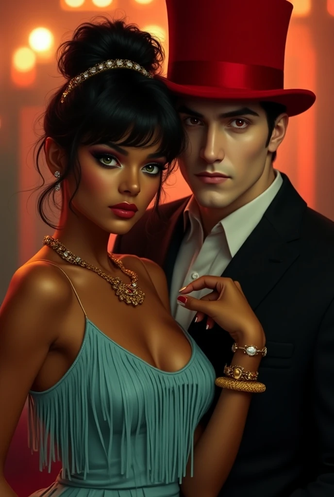there is a man in a hat and a woman in a dress, white suit and hat, jayson tatum as che guevara, 30-year-old woman from cuba, shot from danis villeneuve movie, cuban women in havana, beautiful man, production still, cuba, still from the movie, still from a live action movie