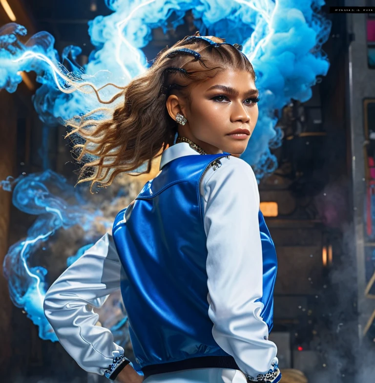 (zendaya:.4), (32k:1.5, Highest quality, masterpiece, Ultra-high resolution), Professional camera work:1.6, Highly detailed skin and face textures:1.3, Captivating portrait:1.2, Very accurate, Very detailed, 1 adult female, ((action pose:1.4)) Incredibly slim body, sense of loss, Sadness, Expressions of sadness,  Small face, ((long blond hair:1.3)), 