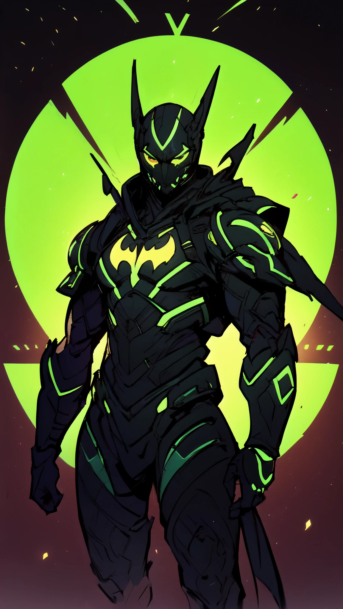 (masterpiece:1.5, best quality:1.5, extremely delicate:1.5), ((male:1.5)), a man wearing a full-face helmet, green eyes, fantasy-style high-tech biomimetic armored combat suit, (a composite layered chest armor), the design balances heavy with agility, fully enclosed shoulder guards, matching arm and leg guards, a belt of gemstone, (the color scheme is primarily Scarlet with White and Green accents, Organic Biotech, Concept Inspired by Batman, glowing eyes, armor glows, stand of a futuristic sci-fi city), this character embodies a finely crafted fantasy-style armored hero in anime style, exquisite and mature art style, metallic, high definition, highres, ultra-detailed, ultra-fine painting, professional, perfect body proportions, golden ratio, anatomically correct, symmetrical face, extremely detailed eyes and face, high quality eyes, creativity, RAW photo, UHD, 32k, Natural light, cinematic lighting, masterpiece-anatomy-perfect