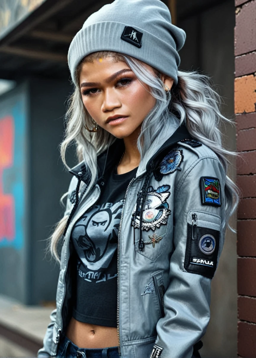 (zendaya:.4), (32k:1.5, Highest quality, masterpiece, Ultra-high resolution), Professional camera work:1.6, Highly detailed skin and face textures:1.3, Captivating portrait:1.2, Very accurate, Very detailed, 1 adult female, ((action pose:1.4)) Incredibly slim body, sense of loss, Sadness, Expressions of sadness,  Small face,