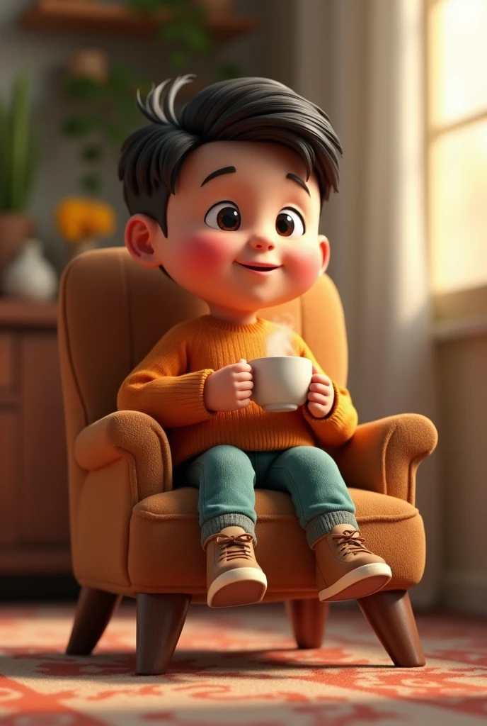 Draw me a picture , chubby boy , go to grandparents