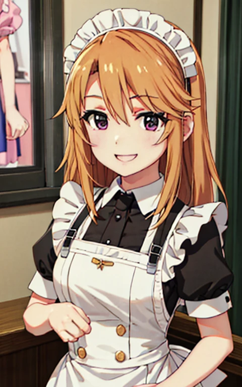  beautiful girls、 maid cafe 、  maid clothes、The upper body is visible 、Dazzling Smile、