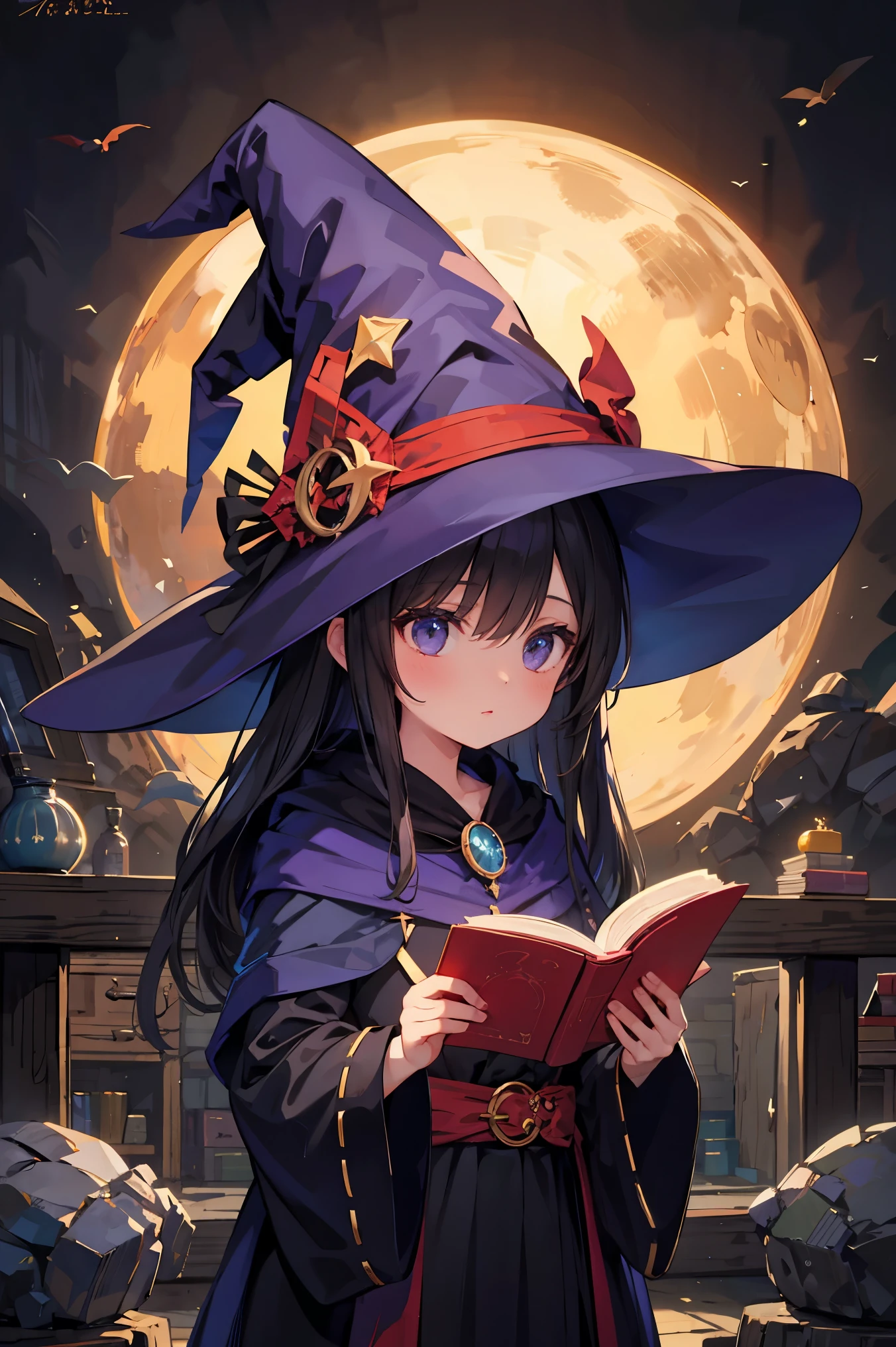 witch、Wizard's wand、 girl、The magic of light