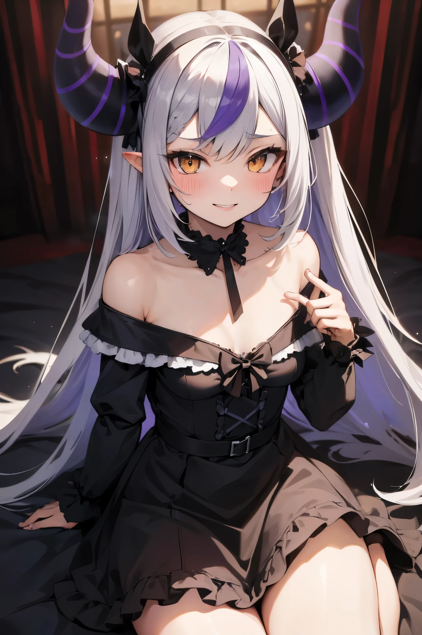 Ranko Kanzaki, {{{{{show off your pussy}}}}}, Hairless, {{{{{skirt lift}}}}}, masterpiece, highest quality, figure, 1 girl, Upper body, gothic dress, cute face, lonely, Night sky with stars and moon, long hair, NSFW, nude, vagina, labia minora, foot