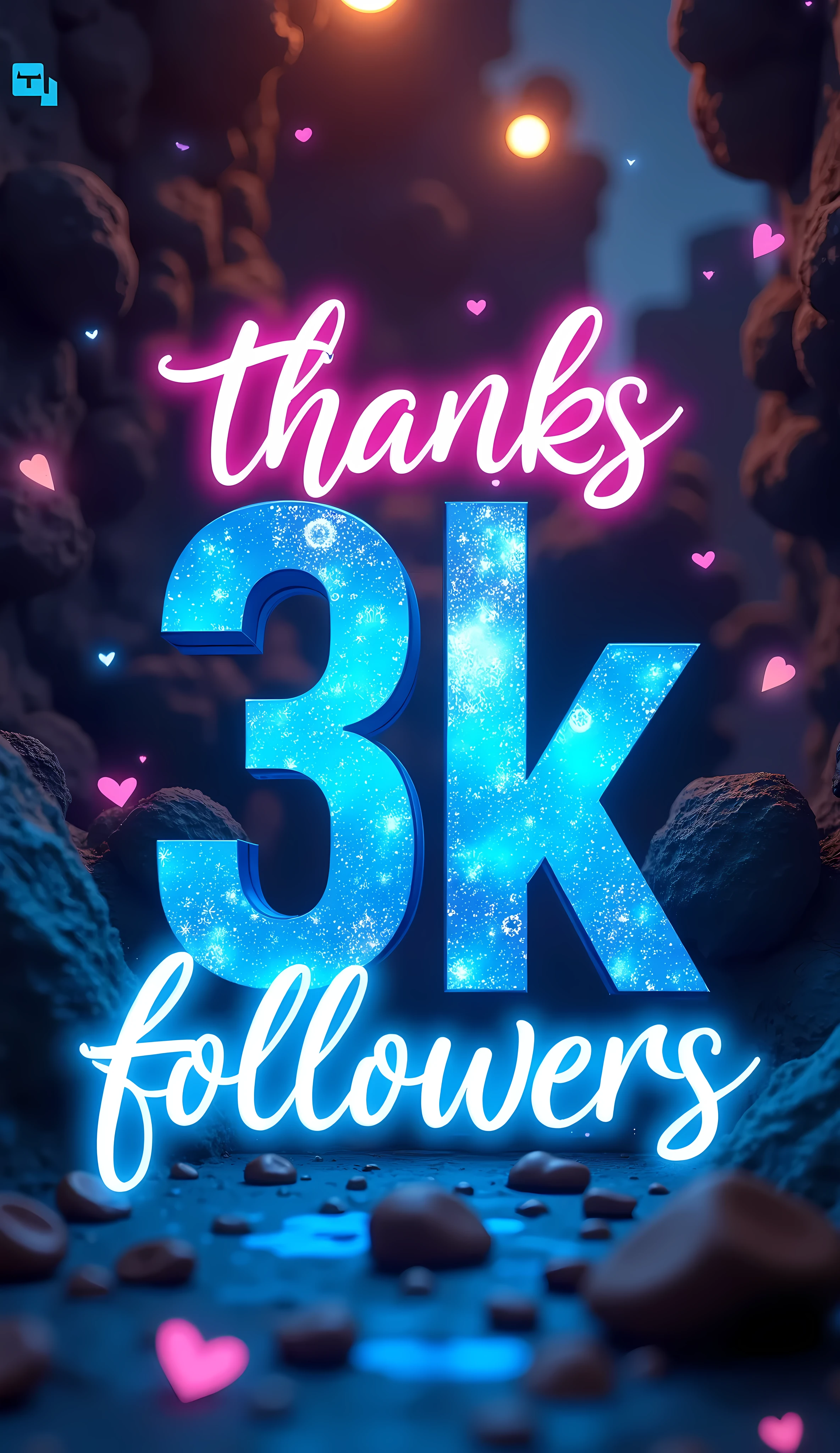 ("thanks 3K followers"), 