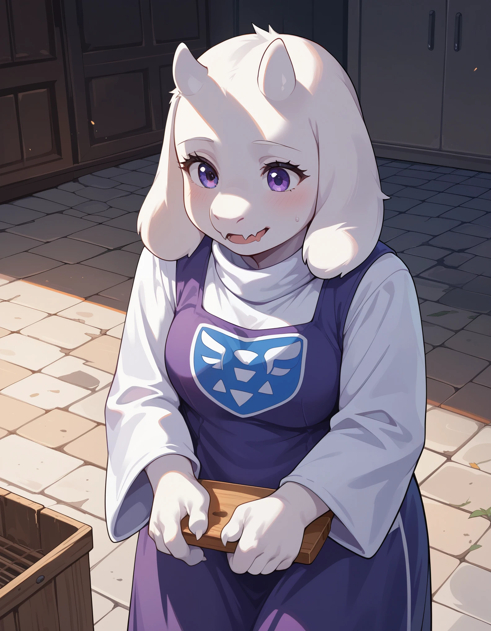 score_9,score_8_up,score_7_up, source_furry,, furry, fur whiter, 2D, BREAK, 1girl, solo, Toriel, young