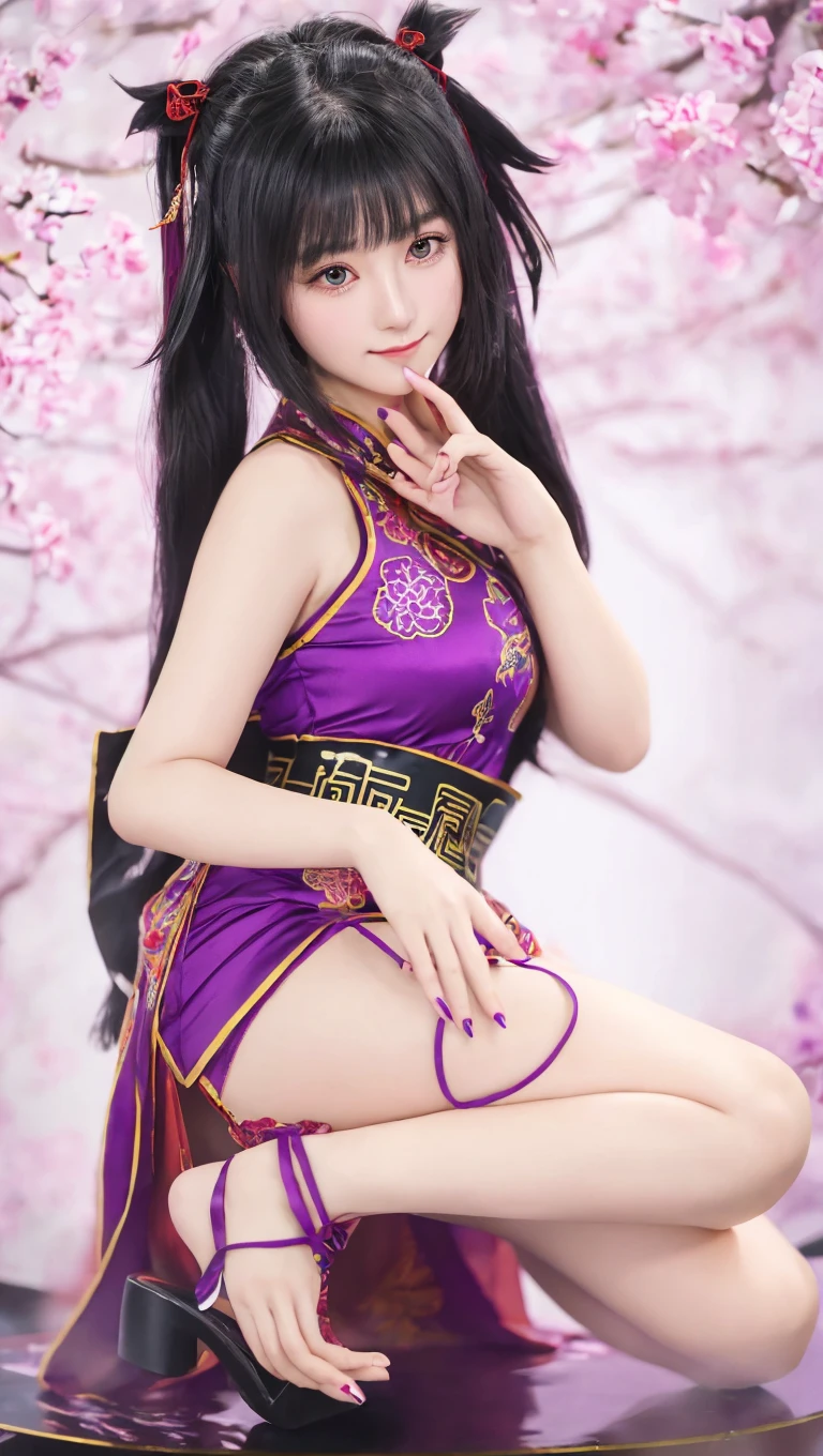 sexy Japanese model who controls poison、beautiful smile、lip-gloss、bold lipstick、intense makeup、look at the camera、full body Esbian、、sparkling poisoned flower costume、、、、sparkling Colorful hair、secrete poison、skull hair accessories、sexy tights、shiny sparkling flowers background