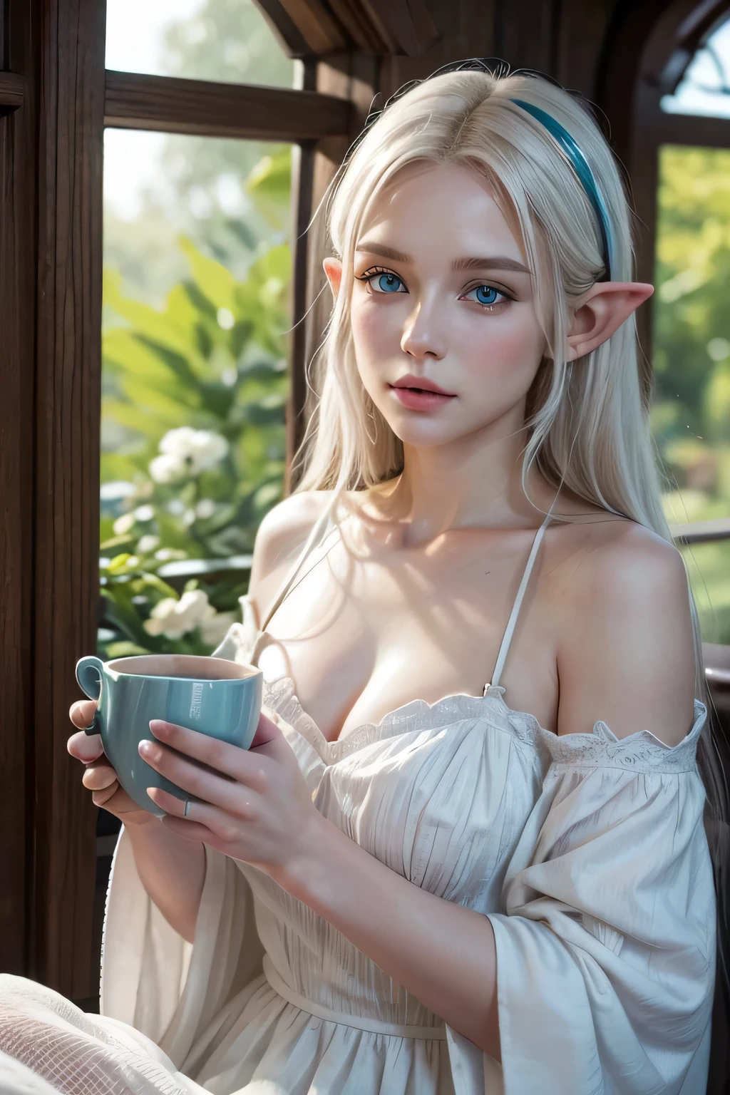Elf beauty with elongated ears, big breasts, slender figure, slitted blue eyes, blonde hair, semi-long, Father Christmas costume, smiling, holding warm coffee with both hands,
Ultra realistic, realistic capture, high detail, high resolution 16K human skin close-up Skin texture must be natural, pores so detailed that they can be finely identified, Mix4, 20d, SOLO, full body, look-at viewer, (8K, shot RAW, top quality 1), (Real Photo 2), (Real Photo Realistic: 1.37), professional lighting, photon mapping, radiosity, physics-based rendering.