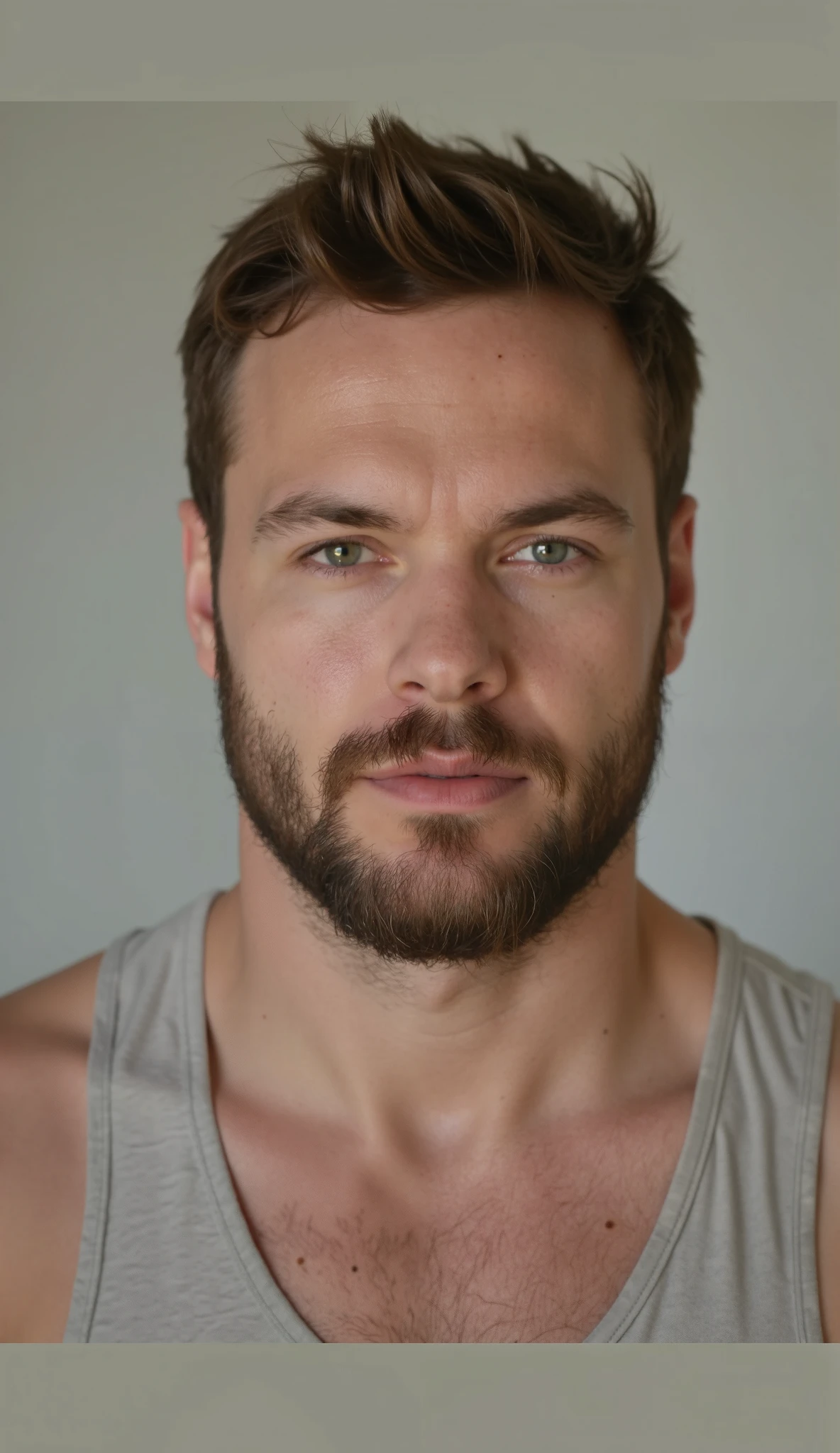 Arafed man with a beard and a mustache looks at the camera - SeaArt AI