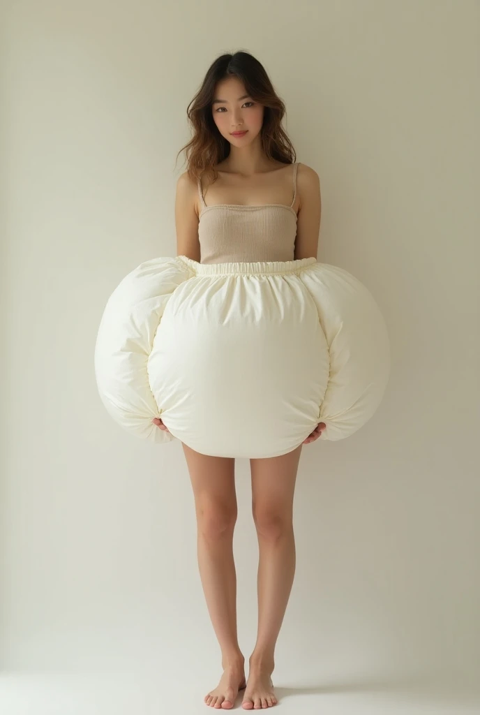 Huge, huge belly, pregnant woman, HD, bust photo, cute, transparent clothes, white shirt