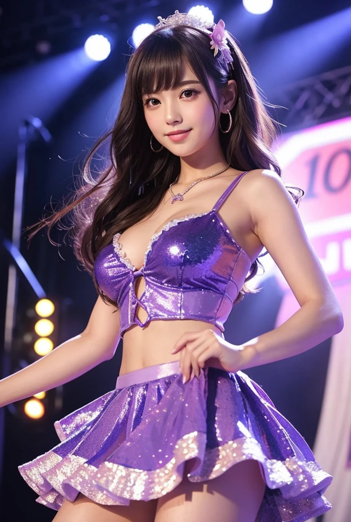 Sorrisos、Perfect girl body、Big Body Set((K-pop Idol))(Heart)((You're on stage(Live Action))Angle from below:Low angle、badge、nametag、ribbons、Mole、camel's toes、(miniskirts)pantiy、Lower breast、Super huge