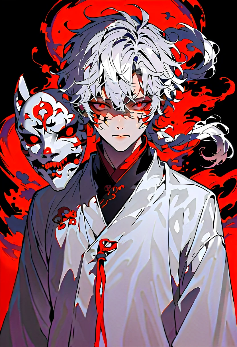Fluffy Bear Hannya Mask Male