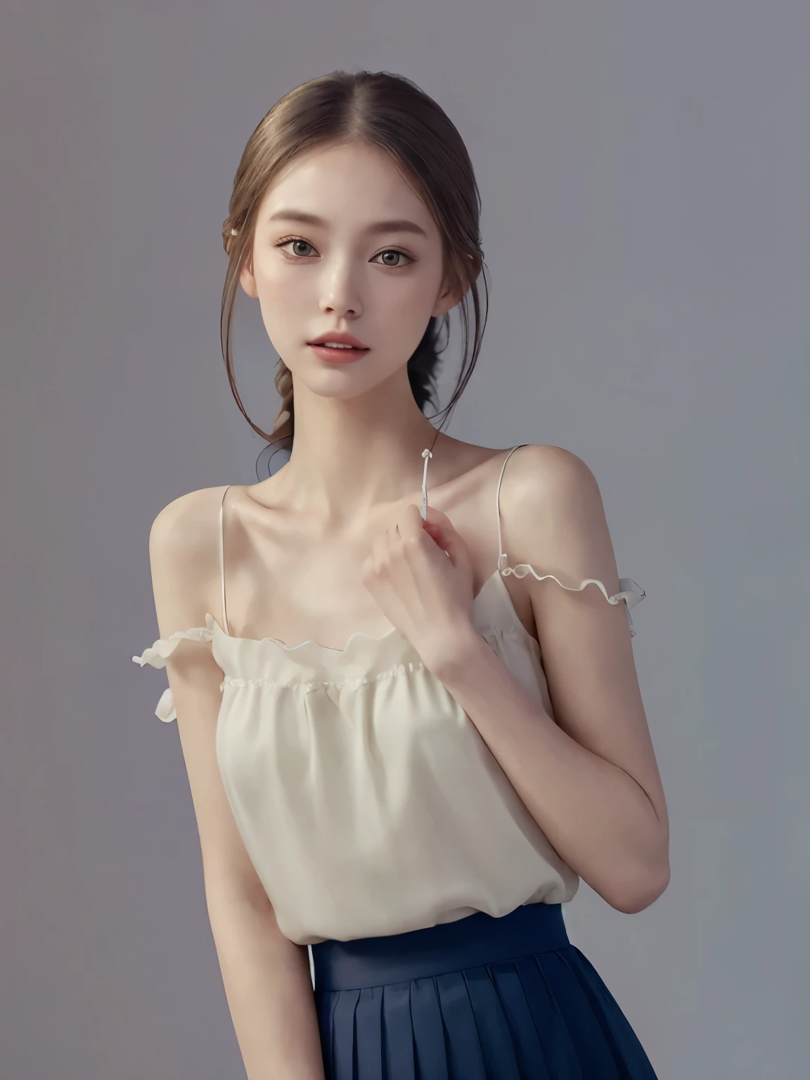 Highest Quality, excellent details, 超A high resolution, (fidelity: 1.4), The best illustrations, favor details, Highly condensed 1girl, with a delicate and beautiful face, Delicate collarbones, High Quality Fishtail Skirt, Shyness