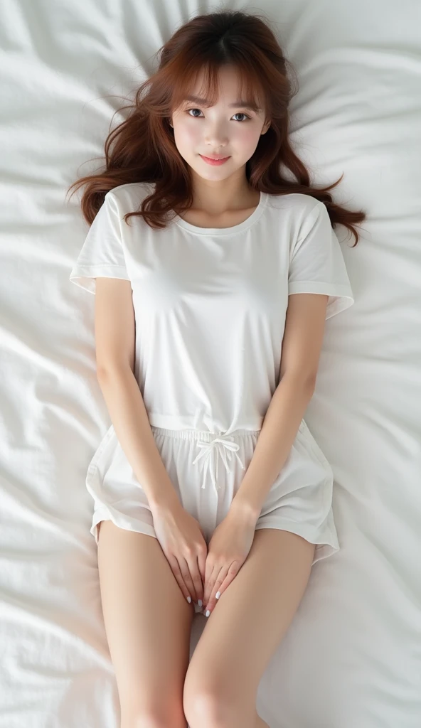 best quality、16K high resolution、very detailed、masterpiece、live shooting、realistic:1.4、surrealism:1.4、sharp focus、Very delicate and beautiful.、small details、1 woman、(European:1.2)、(blonde)、(open your legs:1.3)、(Showing panties:1.3)、(white panties:1.1)、 (Sitting in a hospital bed)、(very beautiful)、(beautiful face:1.5)、(stockings)、(detailed face)、(Fine and beautiful eyes)、perfect round eyes、(detailed lips)、lipstick、(eyeliner)、Mascara、eye shadow、(nurse uniform)、(white dress), In SFW