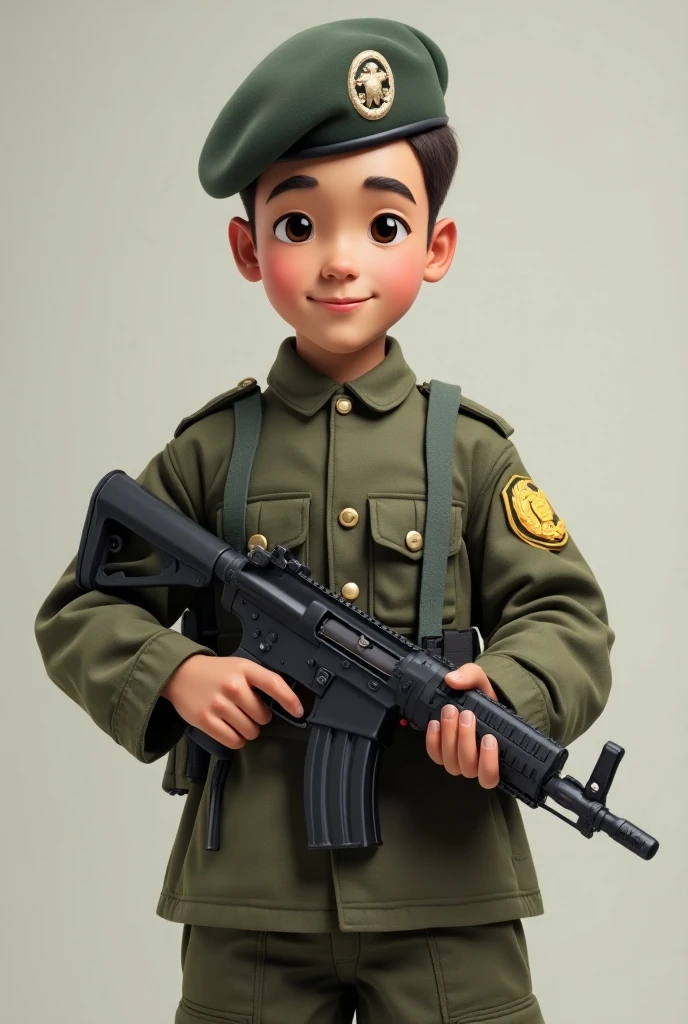 The scaring child in the battlefield