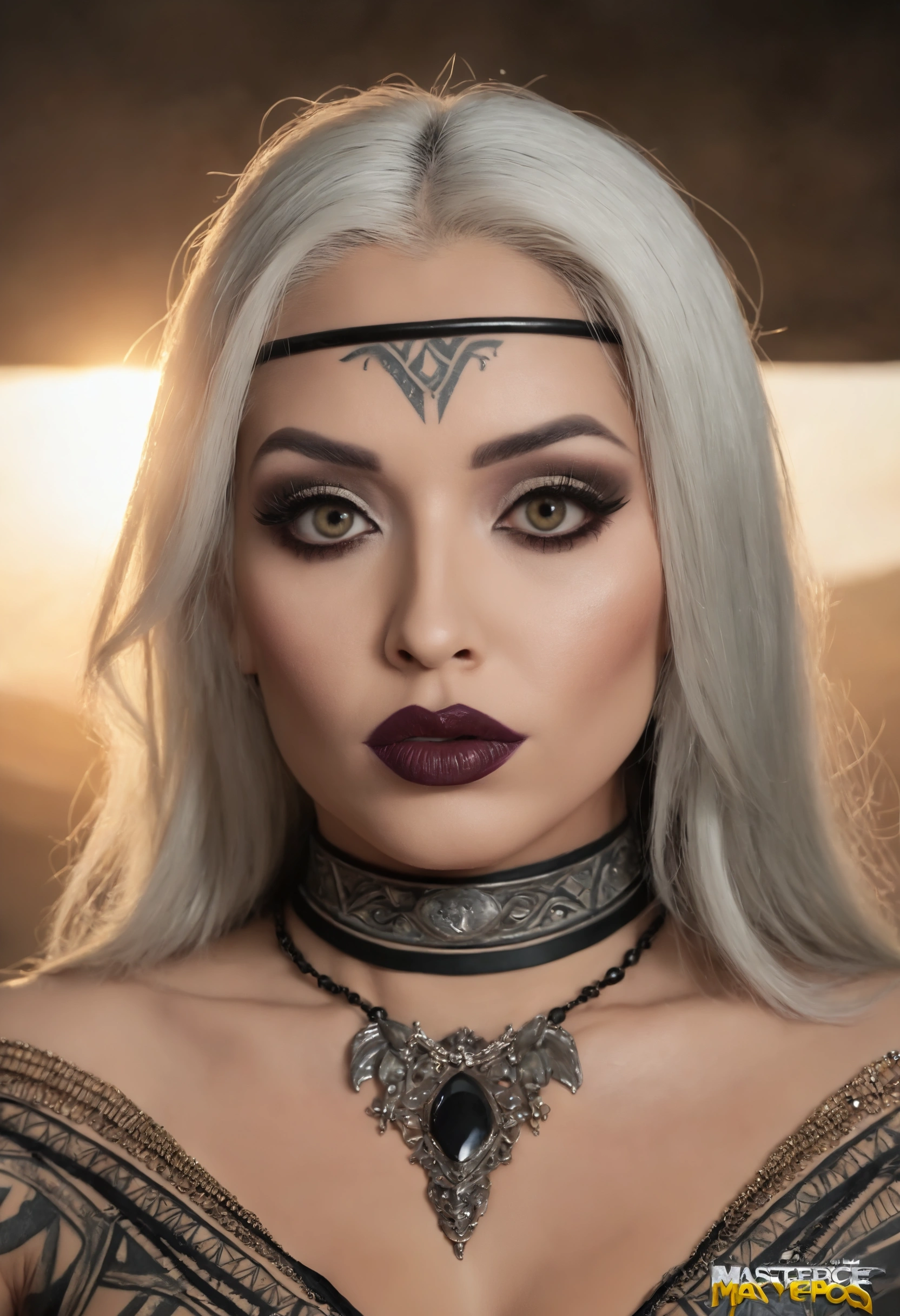 Create an image of a stunningly gorgeous beautiful sexy Scandinavian beauty, stunningly gorgeous beautiful perfect sexy face, large breast, slim waist, sexy hips, long dutch hair, fantasy clothes, makeup, war paint, black and white no color,