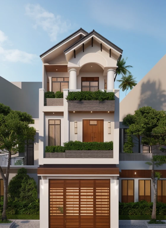 1 main wood door, many glass door, concrete, modern villa, palm, plant, beautiful sky, architecture, beautiful, masterpiece, best quality, super detailed, realistic, photorealistic, 8k, sharp focus, droste effect photography, macro photography, interior in side house .