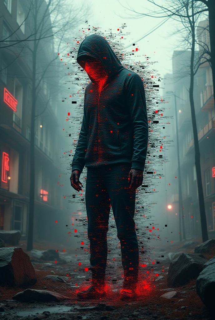 (Glitch Art), holographic, cell phone virus attach