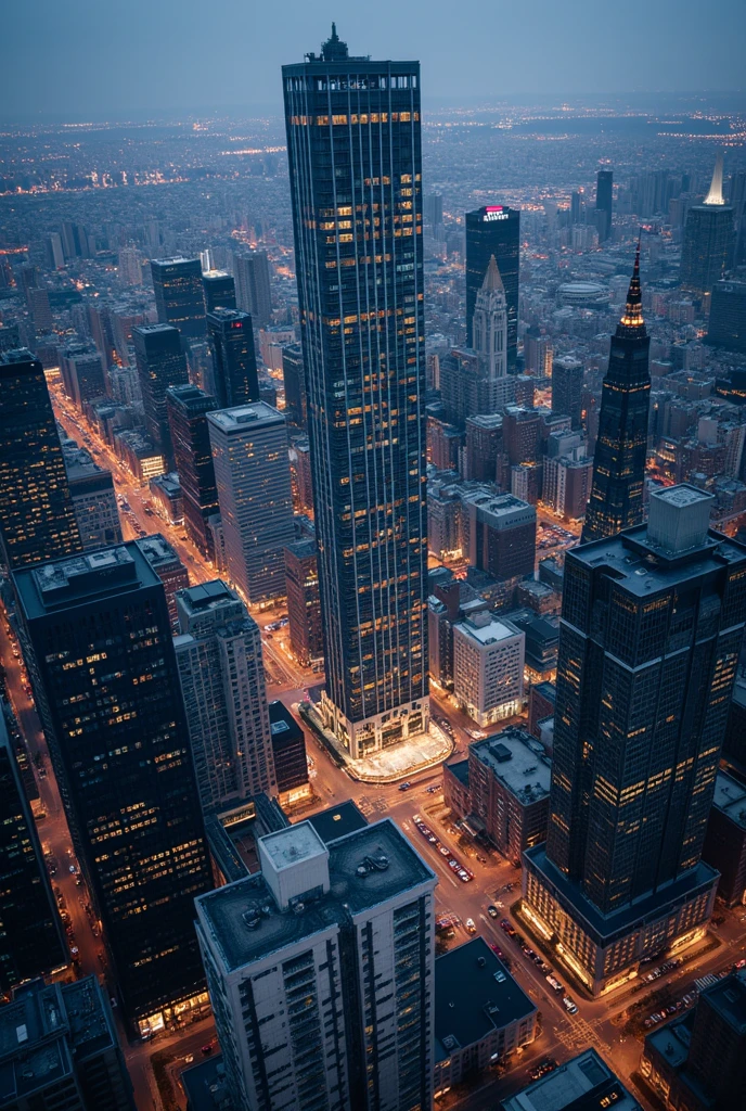 (Best Quality, very detailed depiction, incredible high resolution,Photographic images,Bird&#39;s-eye view), Futuristic Streetscapes , Aerial Photos , Iconic Skyscrapers,Artistic Buildings ,Beautiful cityscape,Night view,Beautiful night view,