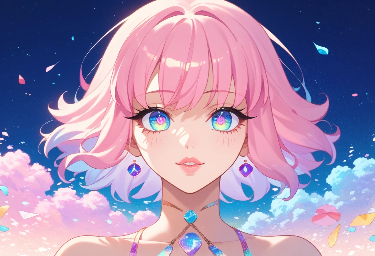 beautiful detailed eyes, beautiful detailed lips, extremely detailed eyes and face, long eyelashes, 1girl, sticker, anime, kawaii, cute, digital art, vibrant colors, pastel colors, soft lighting, aesthetic, highres, 8k, best quality, masterpiece