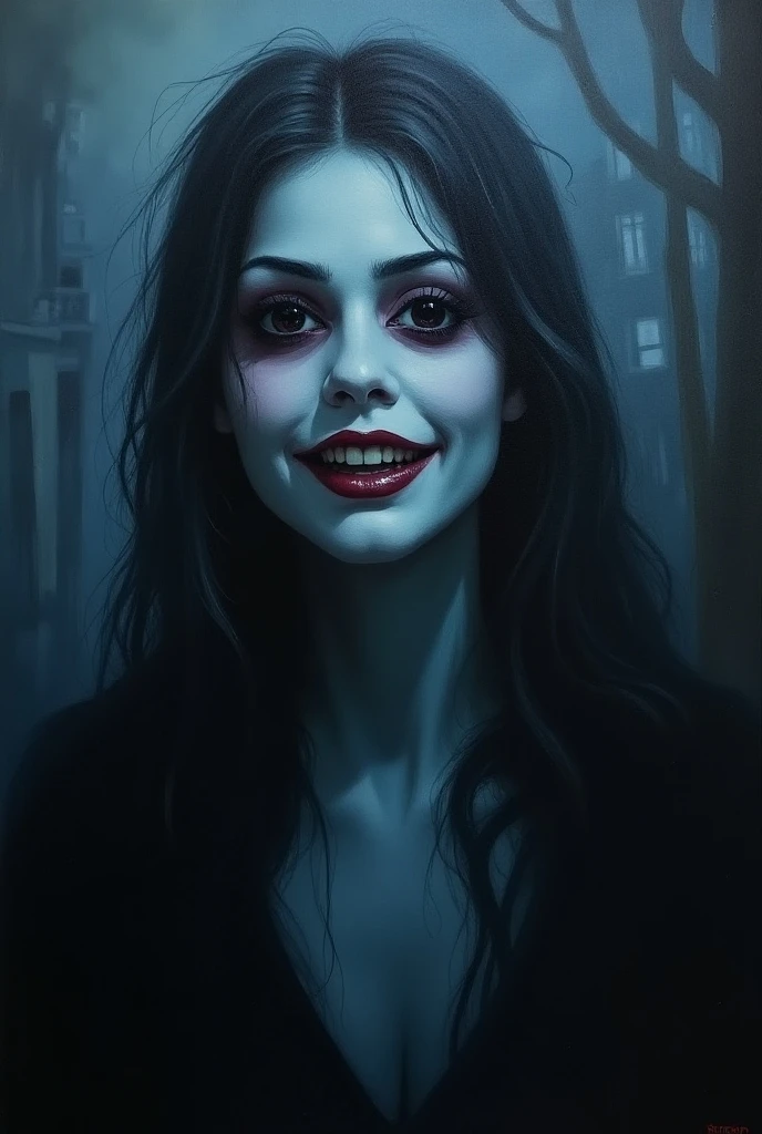 arafed woman with a white mask and a knife in a street, brandon woelfel, urban horror aesthetic, slasher smile, iu lee ji-eun as a super villain, horror dramatic moment, horror movie aesthetic, still from a live action movie, scene from live action movie, in an alleyway during the purge, still from the movie saw
