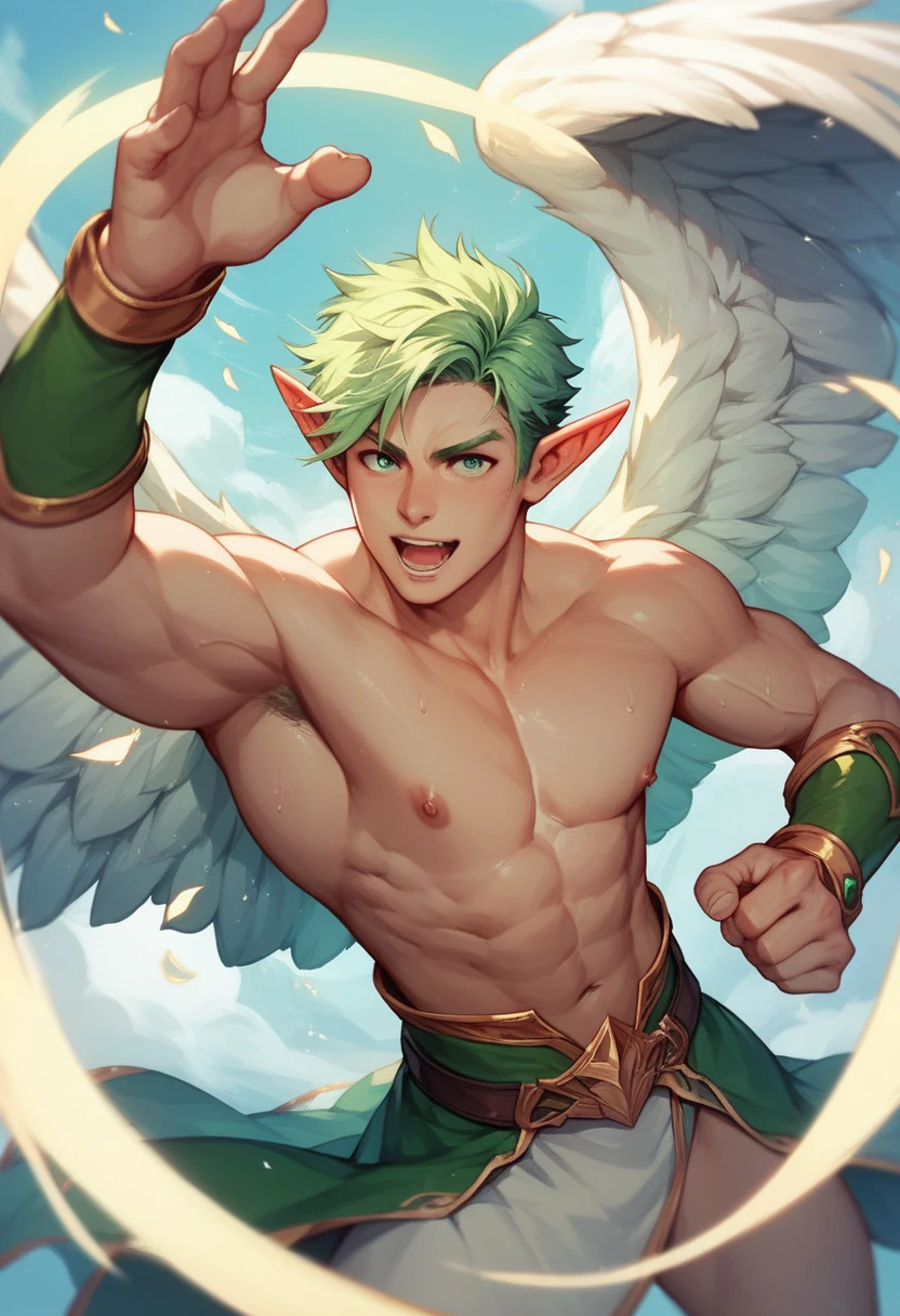 (((Group of 5 male pixies - A young male lewd innocent with soft slender body with very long loose super thick braided silver hair male pixie with huge sagging manly breasts and colorful wings is wearing colorful mini glittery colorful pixie tight dress is being deeply and hardcore clapped by other flying male pixies - one has loose green hair and is wearing mini green dress, another has brown hair and is wearing yellow mini dress, and the last one is elegant and is wearing mini pink glittery dress, they have beautiful magical wings))), (beautiful colorful flowers everywhere), (the setting is a beautiful pixie magical village in a woods nearby lake with fireflies around), ((he has long hair)),(yaoi), (yaoi hentai), orgasm, penis line, NSFW, sexy pose, ((inspired by hentai  otome game where you interact with the character and they become more horny)), ((group of 5 colorful pixies inspired by FFXIV pixies each different colour with long hair gay group sex)), ((male pixies sitting all over the place with their cocks out)), ((they are wearing mini erotic colorful pixie dresses)), (well drawn face), ((long erect nipples milking)), ((magical gangbang creampie cum)),  ((((artstyle inspired by Elana champion of lust)))), ((Elana champion of lust sex scenes and angles and ancient thick magic dildo penetration)), 