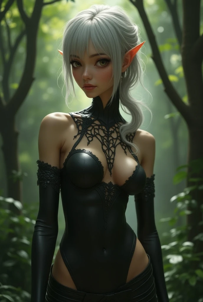 1 girl in a silver sexy exploration bikini, gorgeous woman, beautiful detailed eyes, beautiful detailed lips, extremely detailed eyes and face, long eyelashes, tentacle vines, enormous man eating maw, alien landscape, man-eating plants, 50s sci-fi, cinematic lighting, dark moody atmosphere, vivid colors, photorealistic, highly detailed, 8k, best quality, masterpiece (show her entire body, show all of her, full body shown)