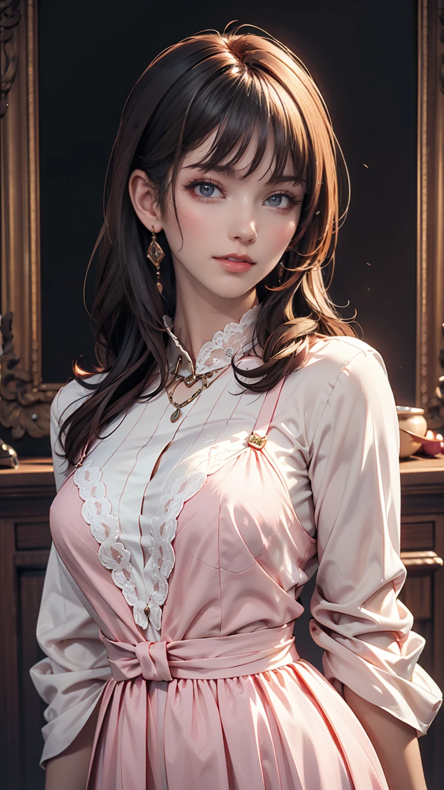 (masterpiece, 最high quality)
Aeris FF7, 1 girl, alone, long hair, bangs, brown hair, dress, bow, ribbon, jewelry, closed mouth, green eyes, red jacket, hair ピンクribbon, Upper body, Braid, hair bow, side lock, choker, necklace, lips, parted bangs, pink bow, portrait, ピンクdress, photorealistic,Super high quality,high quality,masterpiece,digital single lens reflex,detailed details,elaborate details,based on anatomical basis,depicted in detail,detailed face,realistic skin texture,vivid details,perfect anatomy,perfect anatomy,anatomically correct hand,anatomically correct fingers,super detail,complex 3d rendering,huge ,sexy pose,The beautiful world of Final Fantasy 7,The morning sun is beautiful,Fantastic blue sky,beautiful tulip field,mysterious tulip field,beauty like a painting,Take a full body photo,9 heads and bodies,pink lip,emphasize the beautiful whole body,beautiful nails,A sloppy smile,