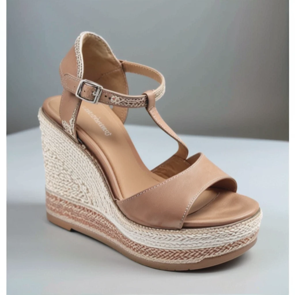 Masterpiece, 4K, HD,
wedsan, a woman wearing a pair of wedged sandals , woman wearing wedsan, floral print, chains, <lora:wedsan:0.7>