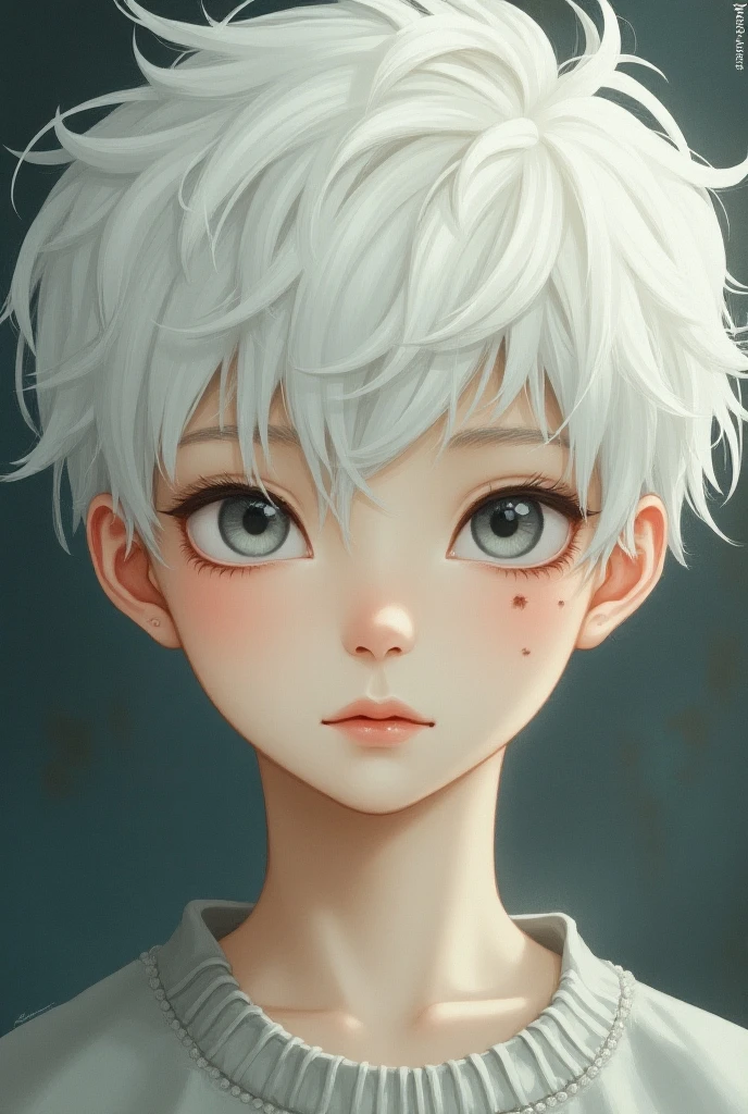 white hair Eye Fold Shoulders exposed male child