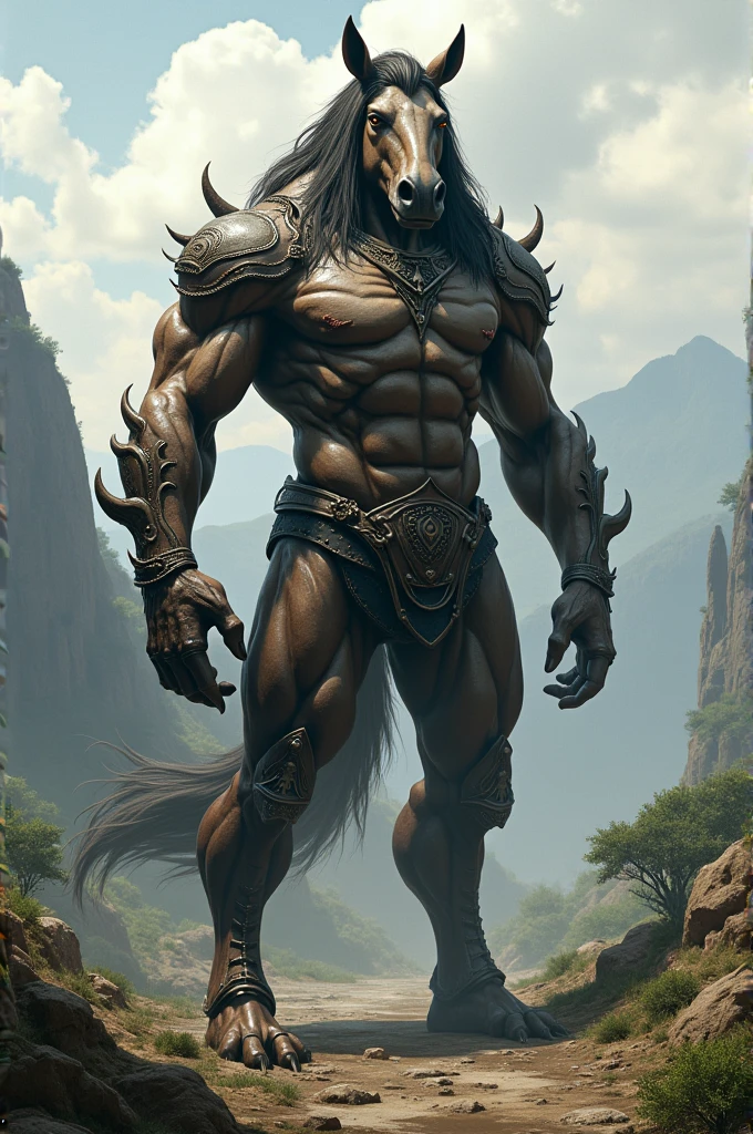 A humanoid horse with extremely strong horse hide - SeaArt AI
