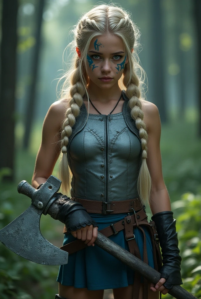 Masterpiece, Best quality,, (photorealistic1.4), (UHD), (epiCRealLife), (flashphoto), (blue eyes), (astrid_hofferson headband), (photorealistic1.4),, (medium breasts), (red tank top) (Chloe Grace Moretz), (chl03gm), (Astrid Hofferson armor Costume), (astrid_Character outfit), (Astrid Armor) (AstridWaifu), ( (Medieval indoor), (lying on the bed), (lying on back), , Chloe Grace Moretz smile