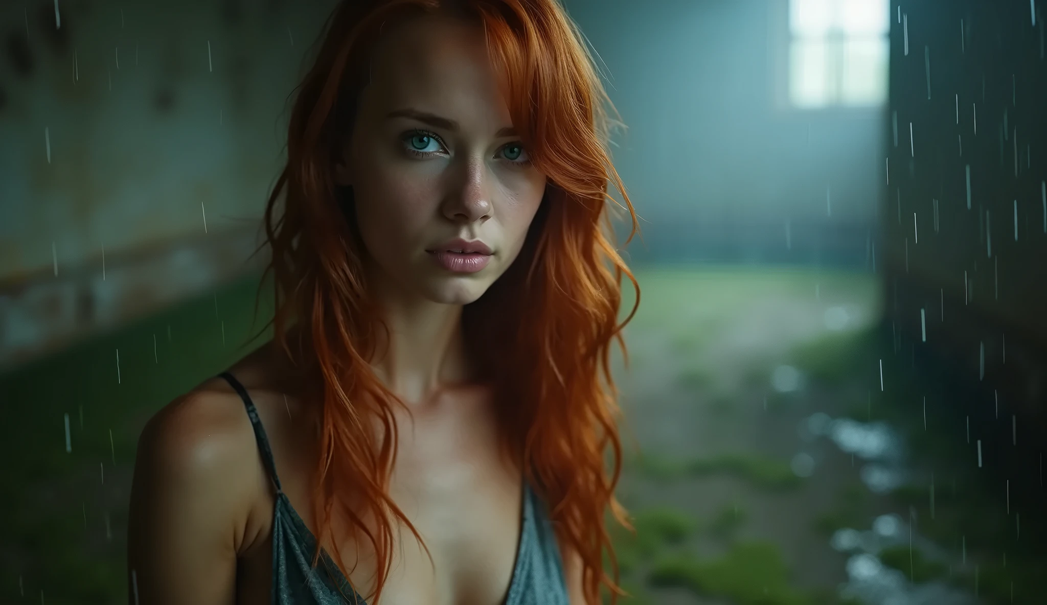 Angry young red-haired woman