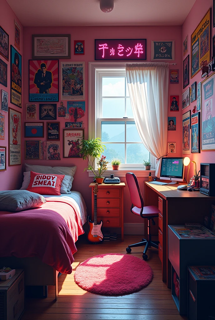 A beautiful room and full of bts 💜posters pic and armybomb