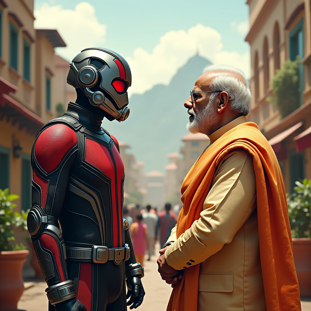 Deadpool, Narendra modi, meeting, cout suit, handshake