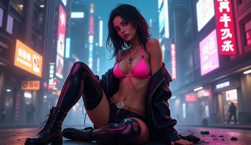 cyberpunk masturbating girl