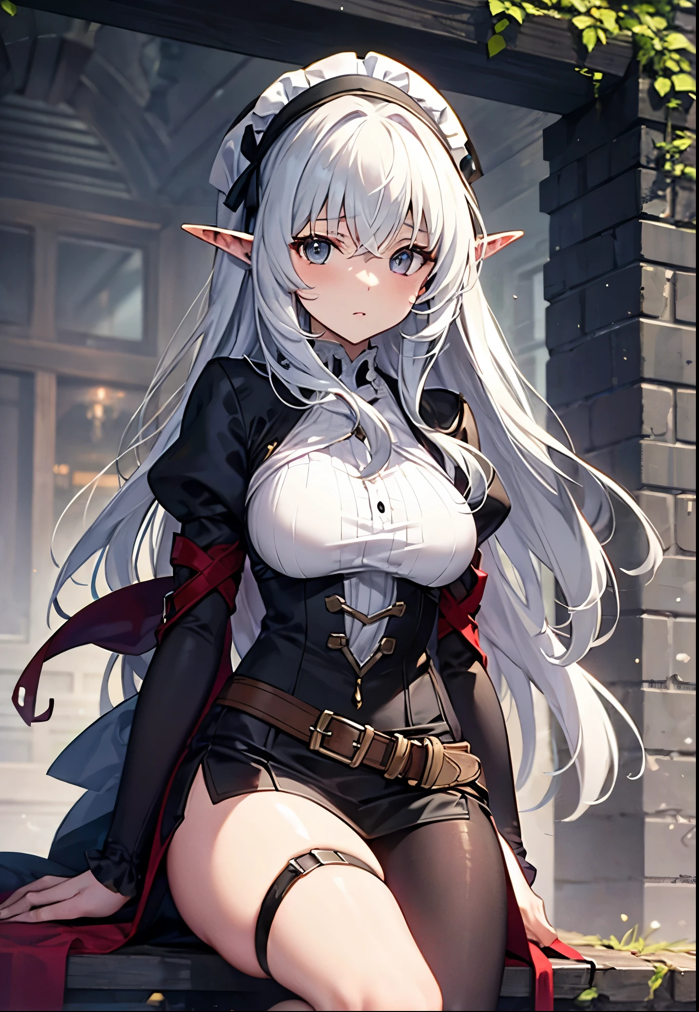 Lie in ,Small breasts ,(((White lace realistic panties,White lace realistic bra))),Day,Freezing,Freezing:Beyond the end of the journey,Elf Girl,White hair in twin tails、black tights、Brown boots,Green Eyes,Parted bangs,Thick eyebrows,(narrow_Waist), Retention Staff,Medieval streetscape, ,masterpiece ,8k unity wallpaper,Detailed eyes,Detailed face,Detailed skin,Anime key visual, ,Highest quality, High resolution, unity 8k wallpaper, (shape:0.8), (Fine and beautiful eyes:1.6), highly Detailed face, Perfect lighting, Extremely detailed CG, (Perfect hands, Perfect Anatomy),masterpiece,High resolution,Perfect Anatomy,Anime key visual,Kyoto Animation,(Fine and beautiful eyes,Glowing Eyes,Detailed Hair,Detailed skin,Detailed wear ),Highest quality,unity 8k wallpaper,Ultra-dense skin,White skin,Highest quality,Blurred_background,