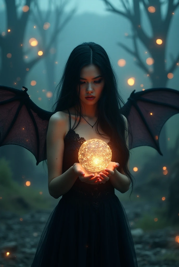 a close up of a person with a long hair and a demon, concept art by Daarken, deviantart contest winner, fantasy art, eldritch goddess, eldritch god, giant ethereal creature, an eldritch entity, dark demonic dancer, ghostly form, eldritch being, dark fae, summoning an eldritch god, japanese lightning goddess