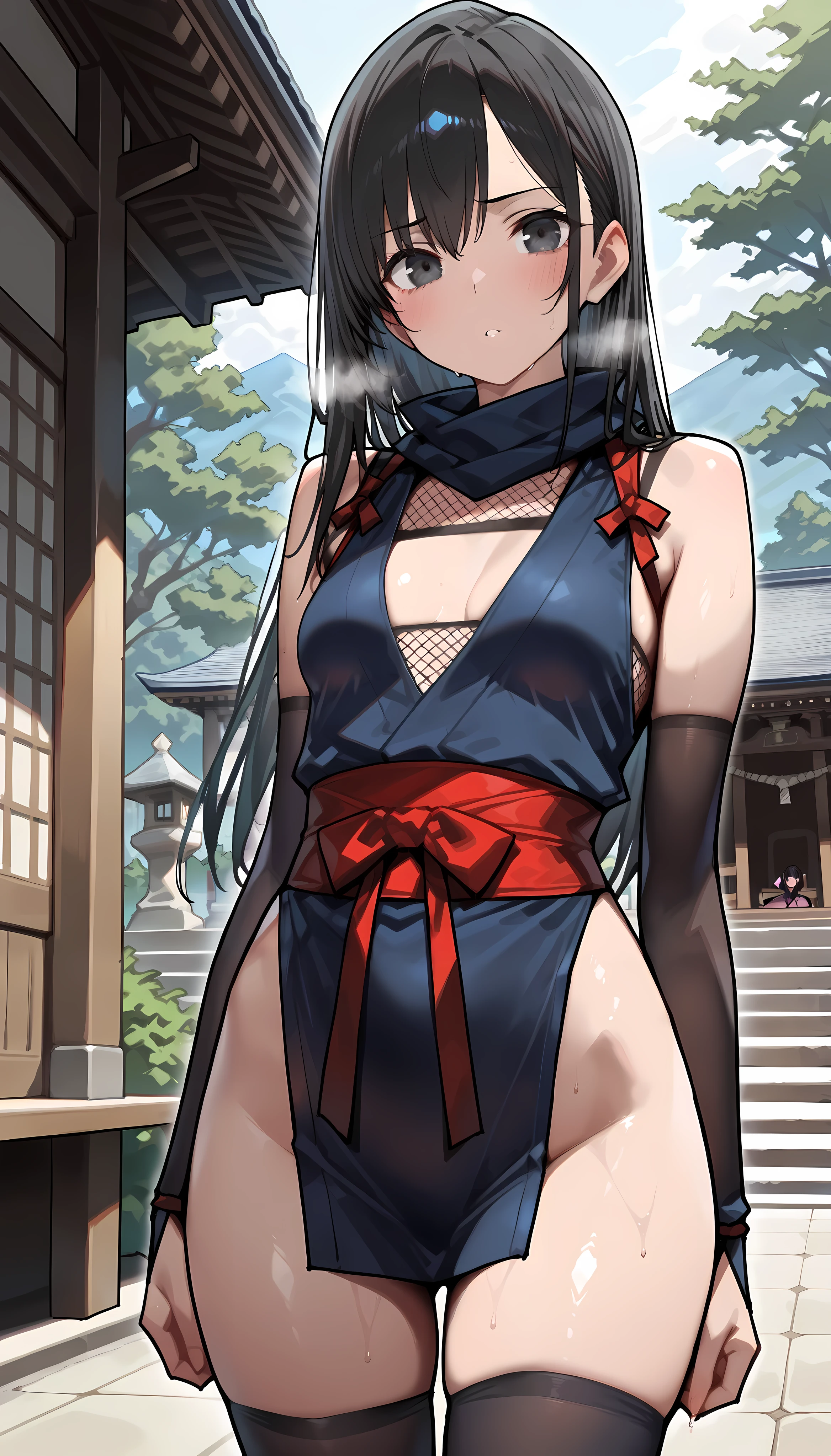 NSFW,masterpiece,Highest quality,High resolution,Very detailed,Ange \(Utawarerumono\),Small breasts,(High-quality sexy swimwear),Halter neck,See-through,Sad face,(Bitter smile),(Lustful face),blush,(Sex slave),beach,Palm tree,Beach House,Unpopular place,In the shade,(Have sex),(Squirting),(trembling),Wet,heart,(Falling into Pleasure),yield,Obedience,Obedience,Are standing,NTR,(Cheating),Get close,Grabbing the chest from behind