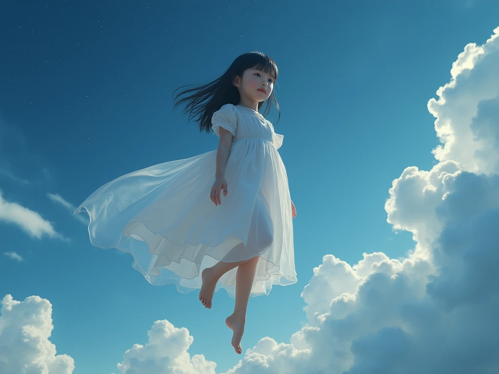 (1boy), solo, 3yo_boy, brown-hair, (long-hair:1.3), photo(medium), wearing(white-jesus-dress), (FULL BODY, CHIBI), background(heaven, cloud), (blurry_background:1.5), (photorealistic, absurdres, best_quality:1.5),