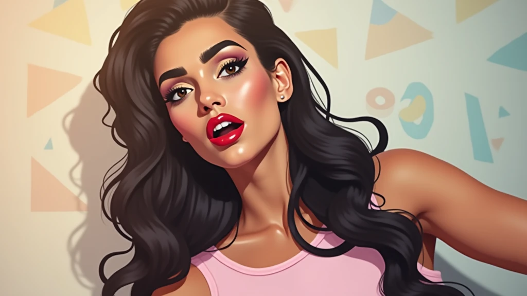 A fashionable American bratz character smoking a blunt with very tired eyes. The character is in a jubilant mood 