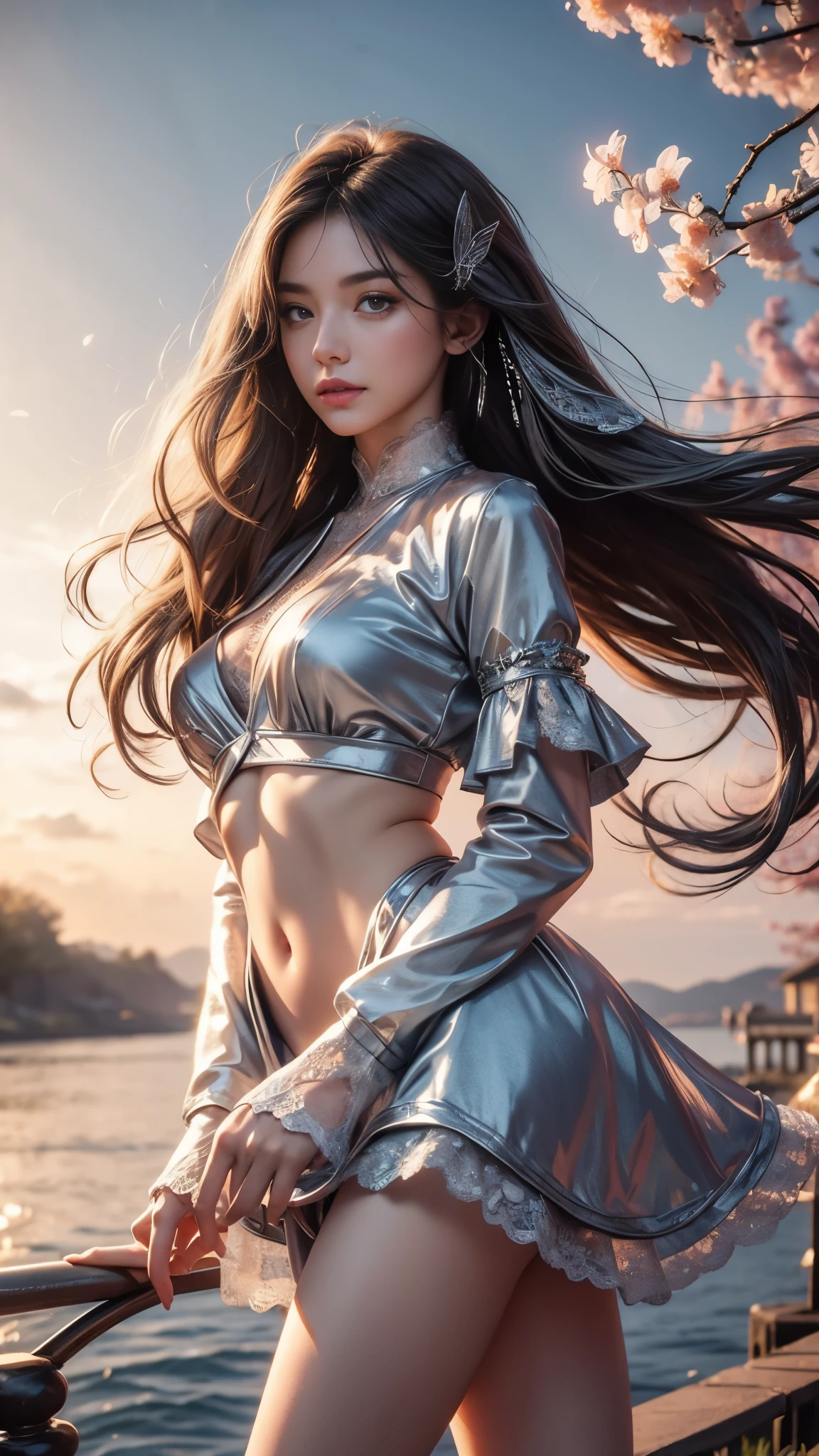 (best quality,highres,masterpiece:1.25), { ultra-detailed | realistic | photorealistic | RAW | Physically-based rendering },((photo-realistic:1.45)), { Zoom Layer | White and vivid colors | hair flowing in the wind | Strong wind | Face focus | Ass focus | Detailed open crotch }, { beautiful detailed eyes | beautiful detailed lips | long eyelashes | random hair color | rosy cheeks | natural-looking eyebrows | sparkling eyes with intricate details | subtle blush on the face | warm and inviting smile | detailed eyelashes with volume and length | sparkling highlights in the eyes | delicate shadows on the face | expressive facial features | life-like expressions | captivating gaze | pure joy and happiness radiating from the eyes and face }, { Glistening ivory skin | impeccable skin texture }, { (Mystical sight) | subtle atmospheric haze | Curved horizon | Red Moon | Flowers | Red leather high collar }, back lighting, (A Tiny Japanese  idol:1.2), { childish | slingshot swimsuit | sideboob:1.15 }, { Dynamic-angle:1.2 | from below | Wide-angle | Whole BODYSHOT }, (whole Body proportions and all limbs are expressed in anatomical precision),